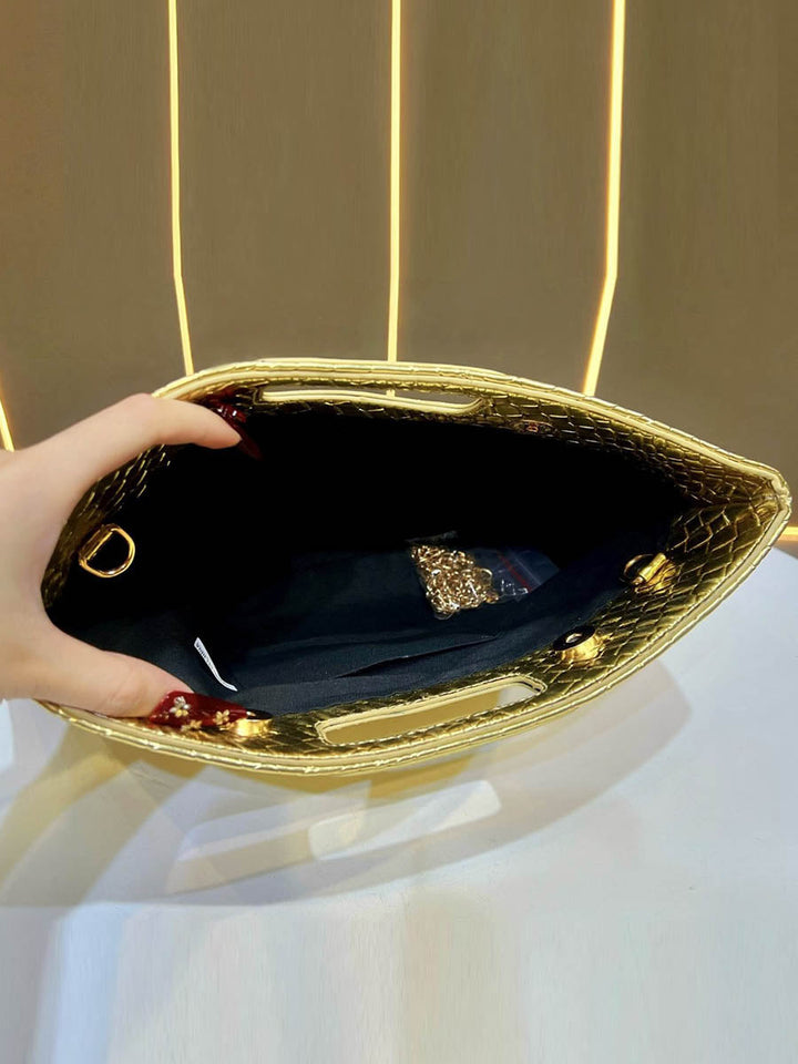 Chaînes Sacs à bandoulière en peau de serpent brillant géométrique Sacs de soirée & Pochettes