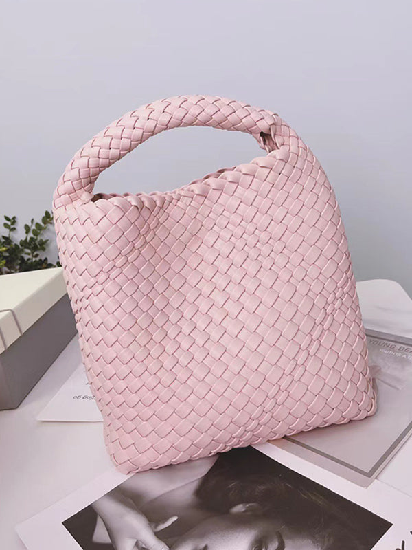 Sac à main tressé couleur unie