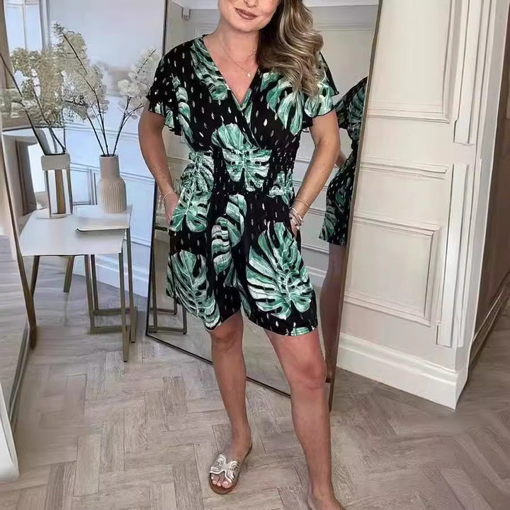 Kiara - Combinaison courte avec motif tropical