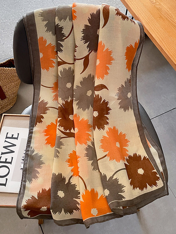 Écharpe vintage, à imprimé floral