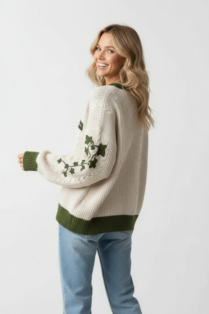 Viola | Pull en tricot pour femmes avec broderie