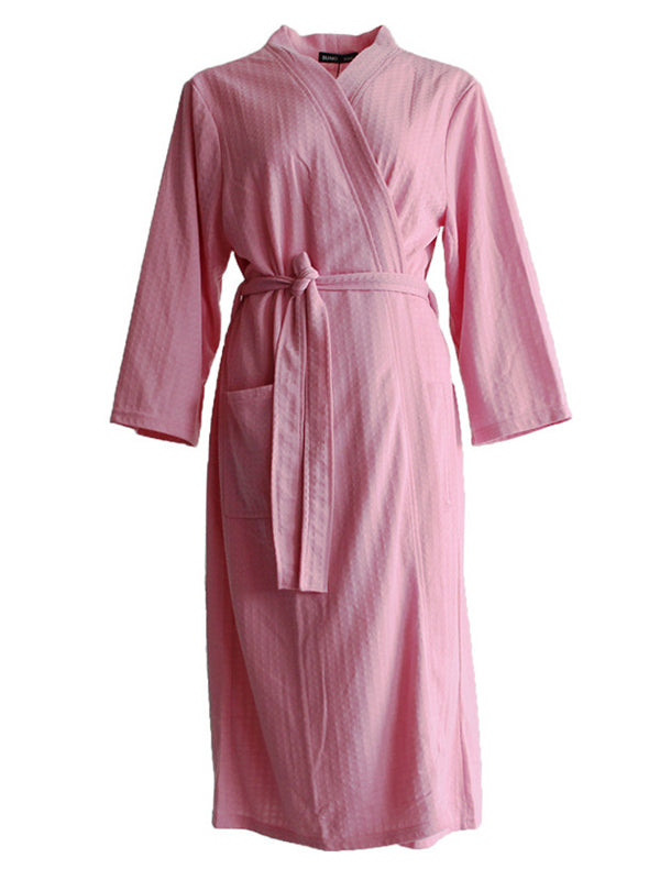 Robe de pyjama fine à bandage solide et confortable