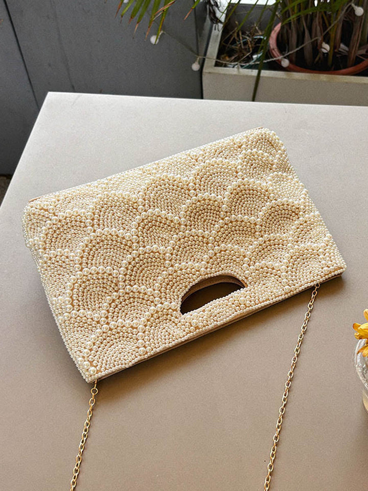 Sac à main géométrique à chaîne, couleur unie