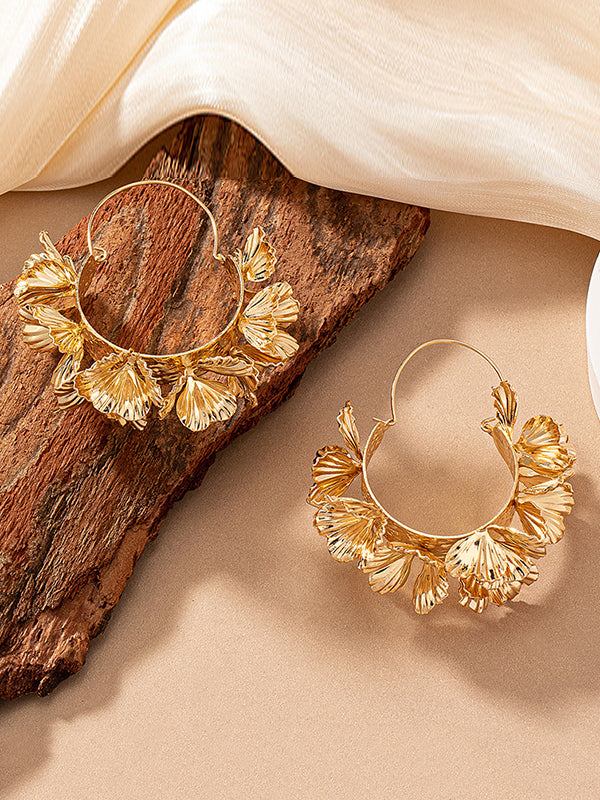 Parure boucles d'oreilles pendantes et boucles d'oreilles géométrique en forme de fleur