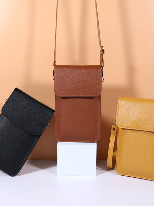 Sac à bandoulière en PU simple de couleur unie