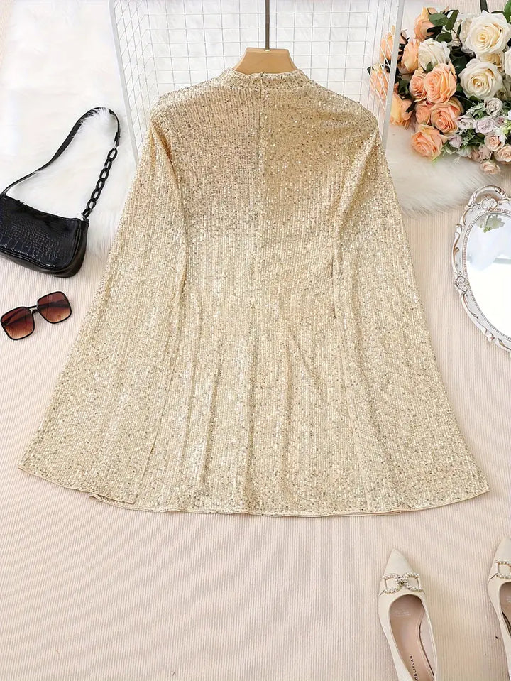 Robe mini en sequins à contraste élégante et chic