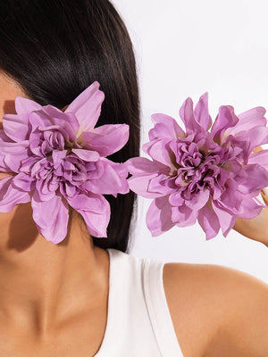 Boucles d'oreilles pendantes en forme de fleur