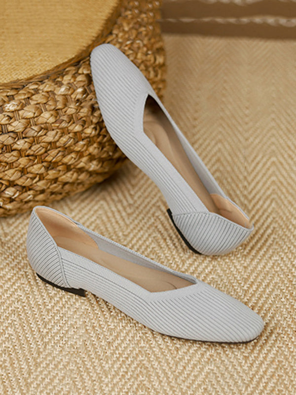 Chaussures à bout carré, couleur unie