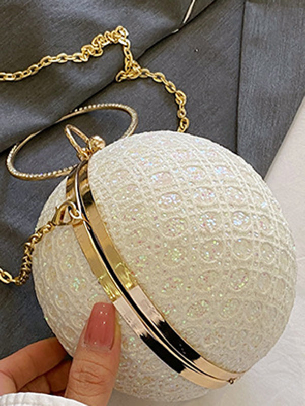 Sac à main géométrique brillant à chaîne, à strass
