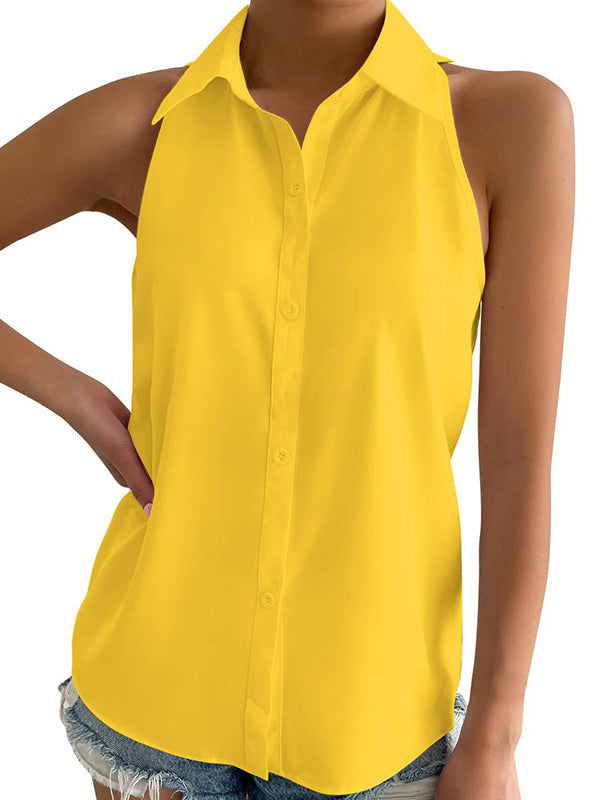 Chemisier ample grande taille, à empiècements, à col revers, couleur unie
