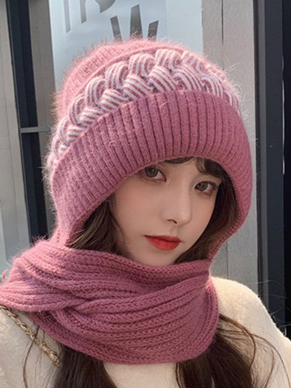 Ensemble écharpe et bonnet en jacquard, 7 coloris
