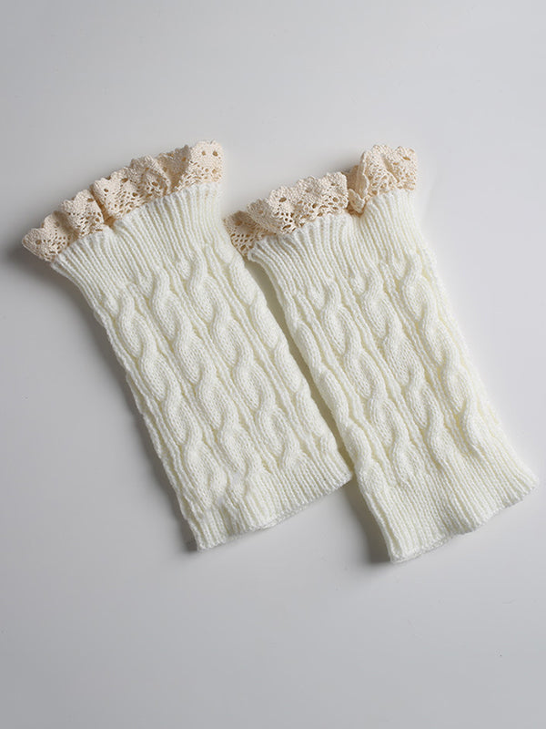 Jambières chaudes ajourées en jacquard