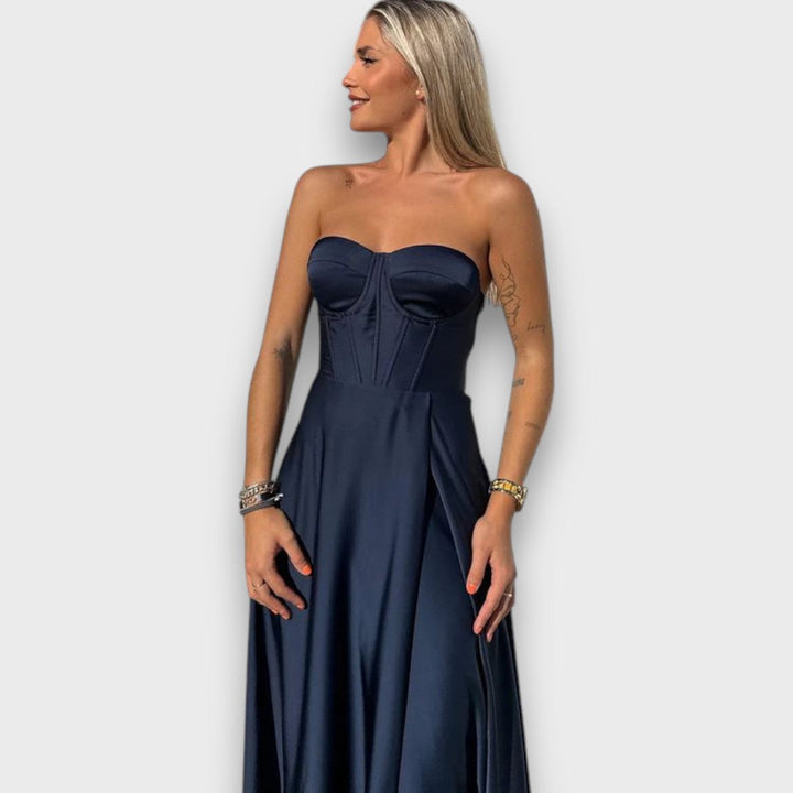 Victoria – Robe de soirée sans épaules avec lacets au dos
