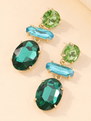 Boucles d'oreilles tendance, couleur contrastée