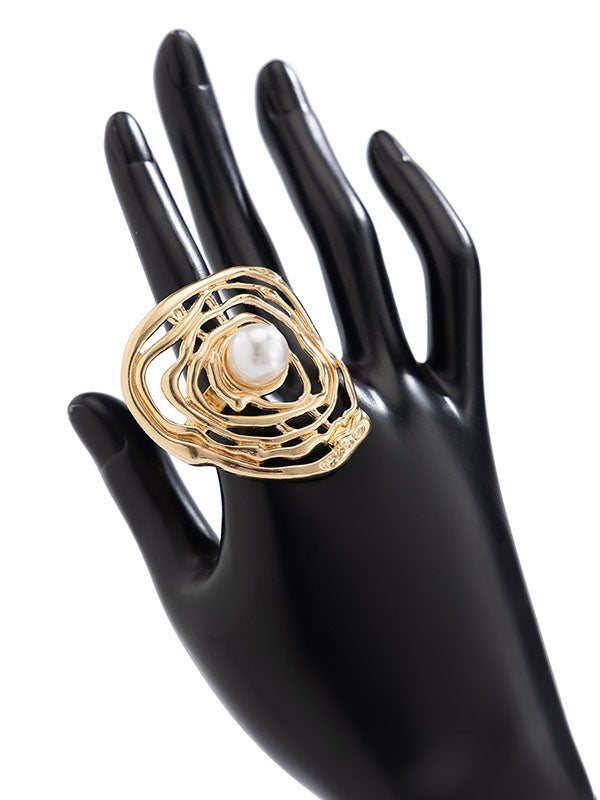 Bague géométrique ajourée