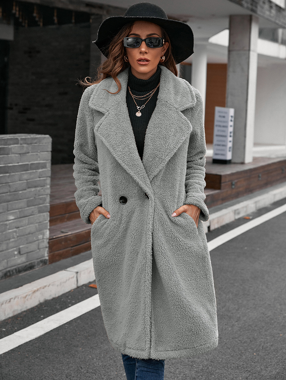 Manteau d'hiver en polaire luxueux, chaud et stylé pour femmes
