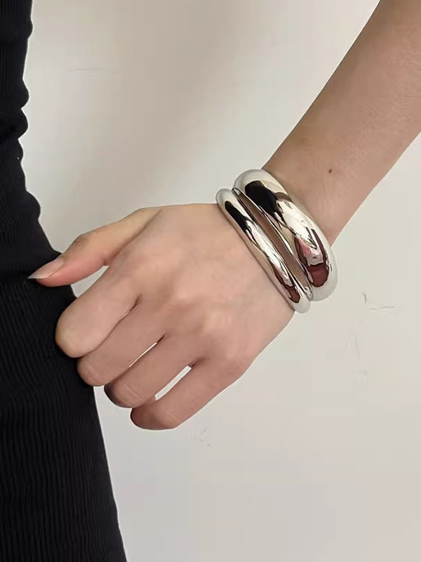 Bracelet géométrique brillant couleur unie