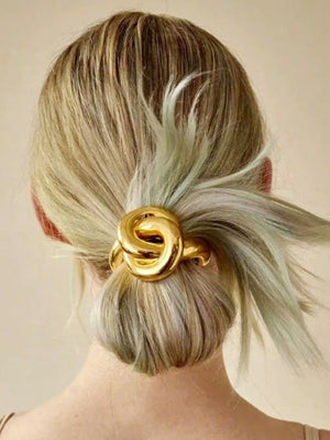 Élastique à cheveux minimaliste avec nœud en métal