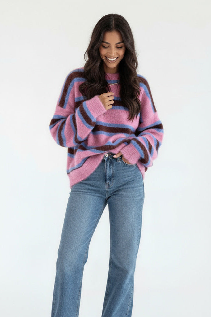 Leona | Pull en tricot rayé pour femmes