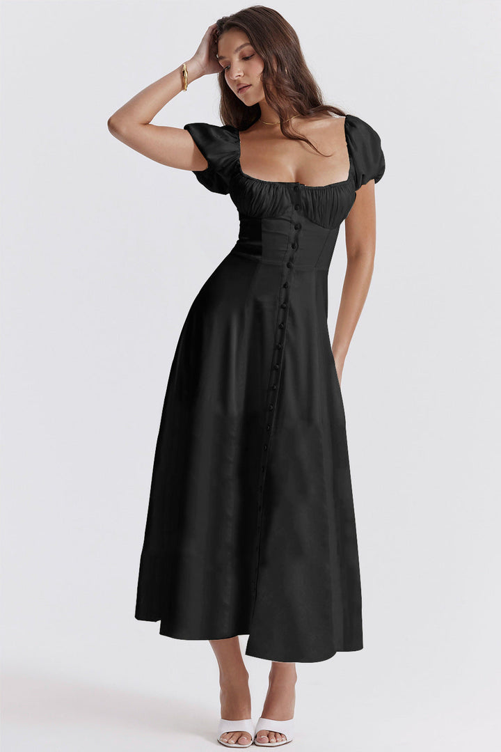 Beatriz - Robe midi avec corset et boutons