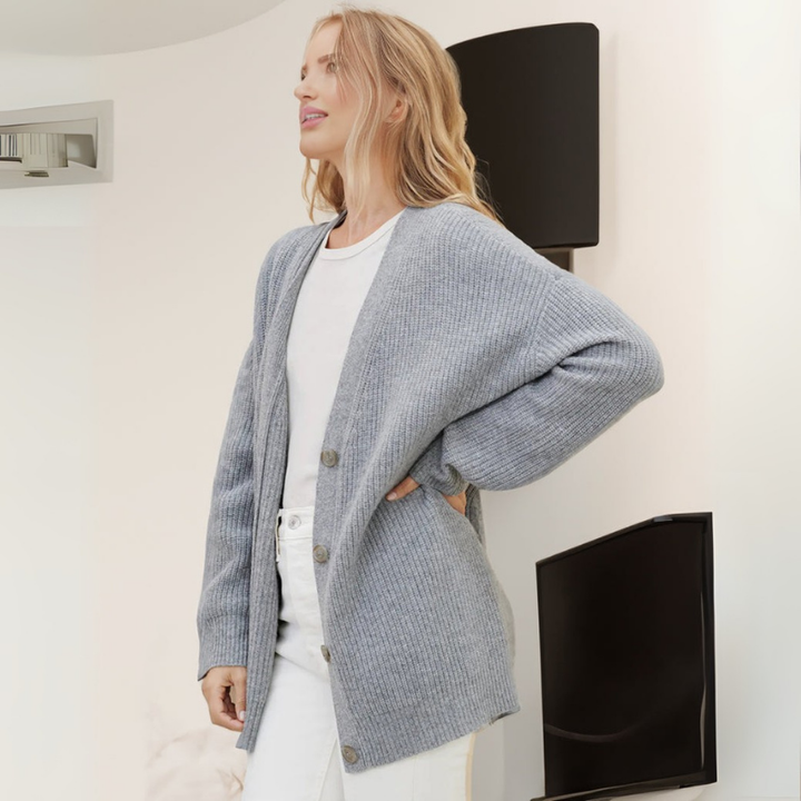 Cardigan Femme Oversize Côtelé | Détente Long