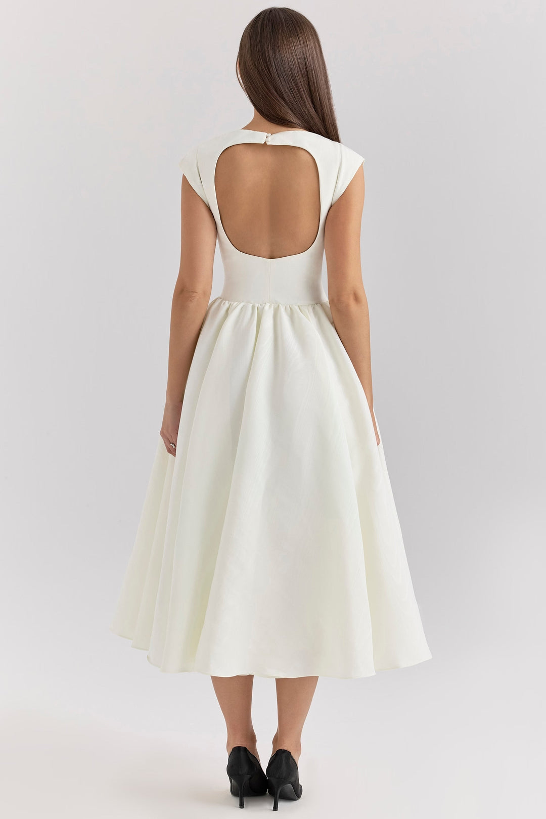 Robe Midi à Manches Courtes pour Femme Invité de Mariage