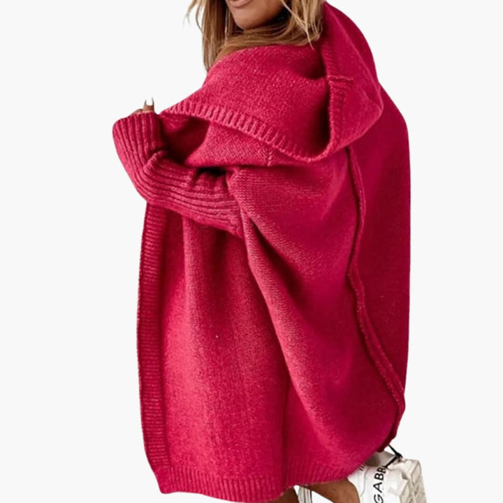 Cardigan en tricot avec capuche pour femmes