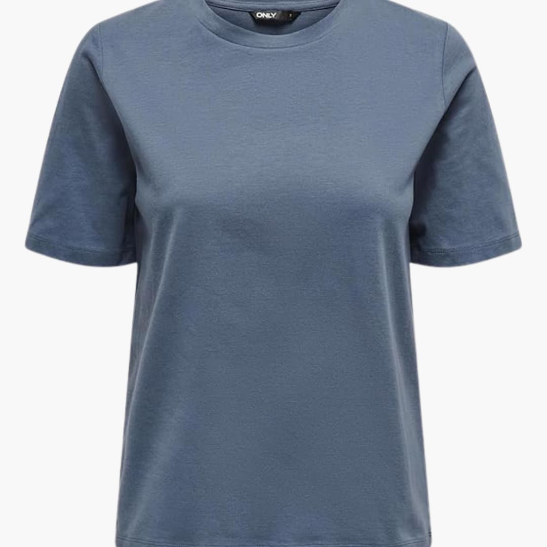 T-shirt pour femmes avec col rond et manches courtes en tissu léger