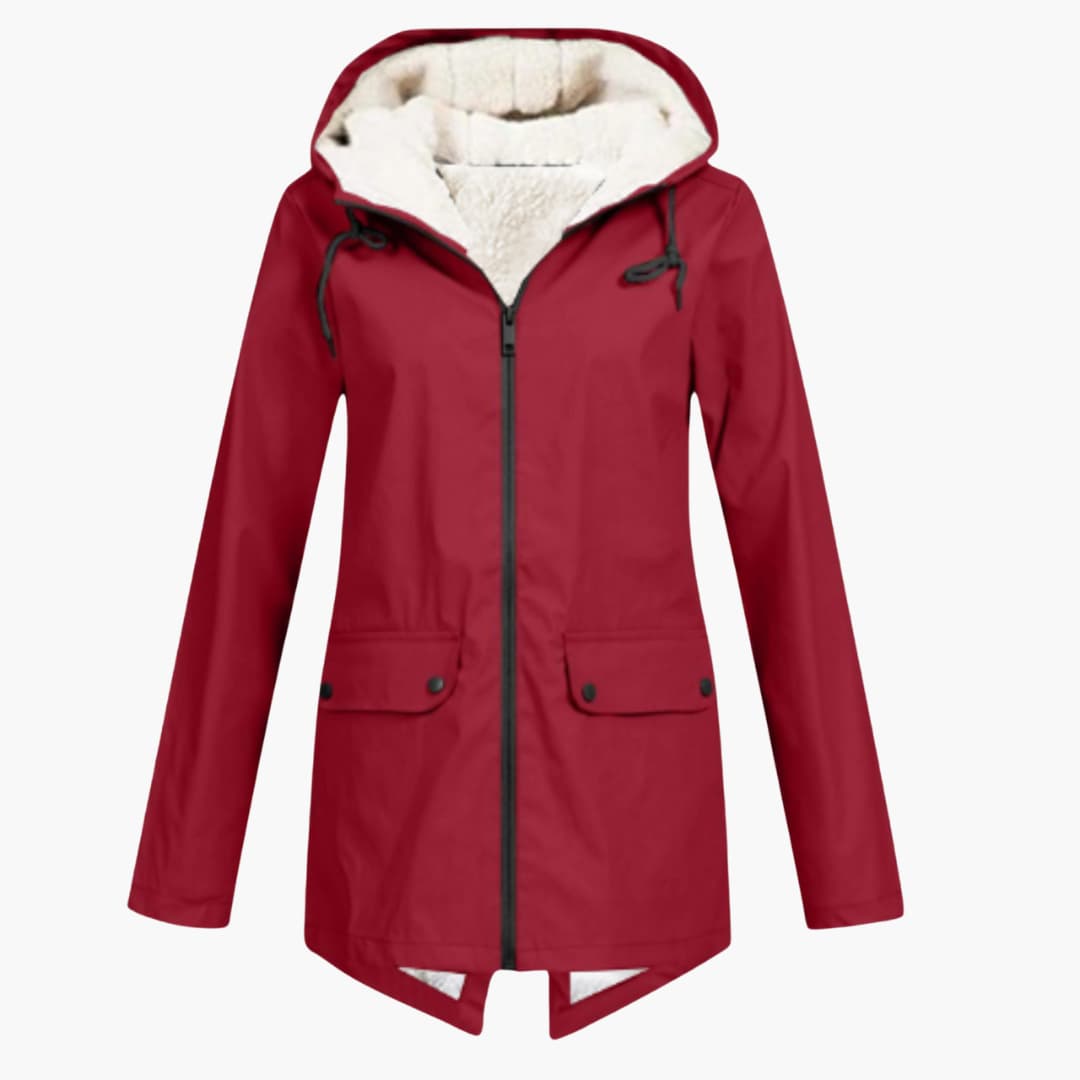 Trench-coat déperlant avec capuche pour femmes