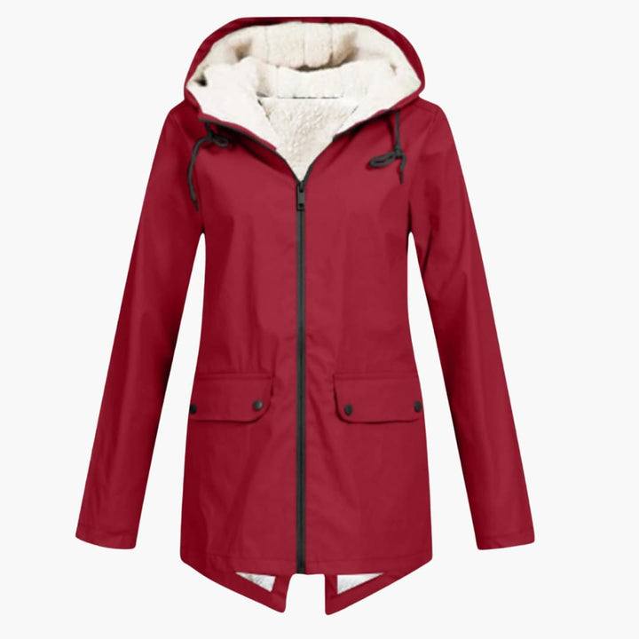 Trench-coat déperlant avec capuche pour femmes