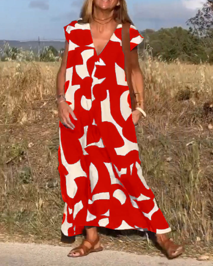 Miriam | Robe maxi imprimée avec décolleté en V