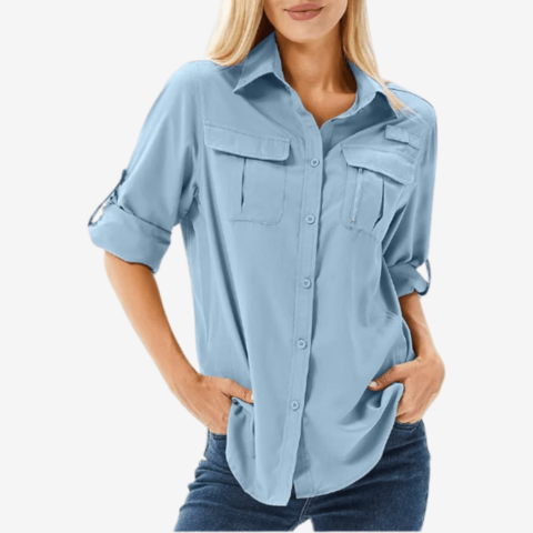 Chemise de randonnée respirante pour femmes | Manches longues