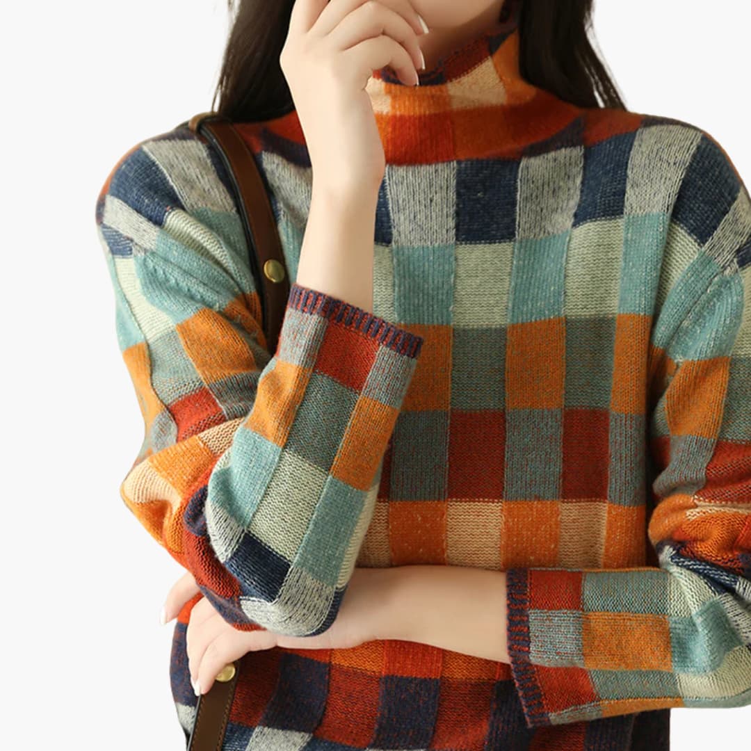 Pull en maille à col roulé pour femmes