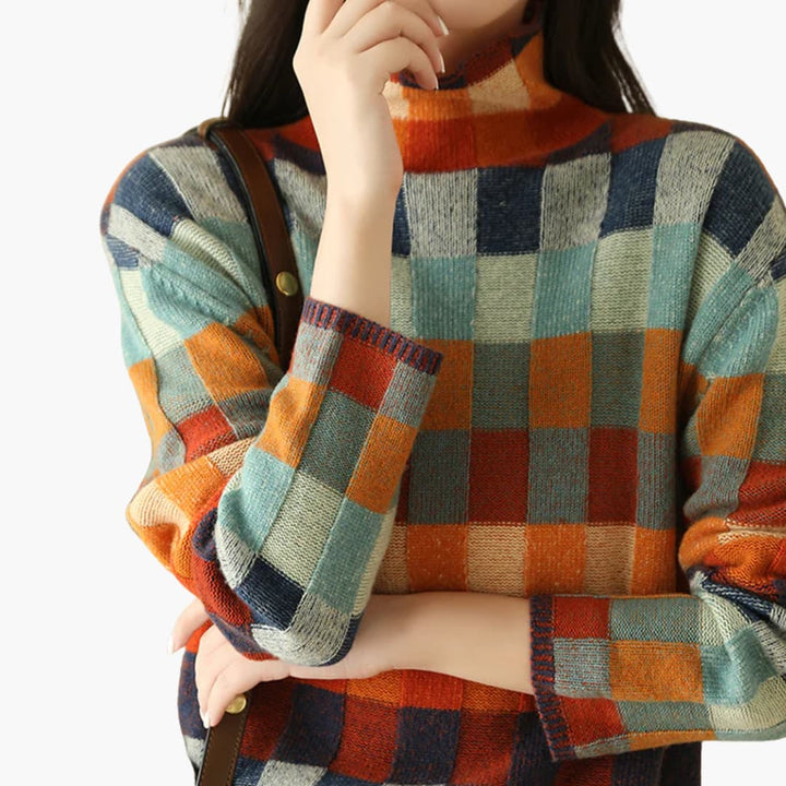 Pull en maille à col roulé pour femmes