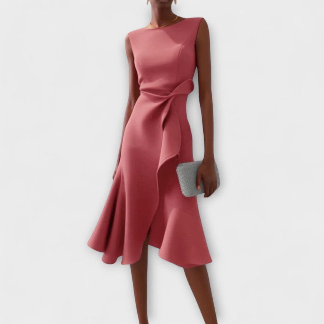 Elfriede | Robe Midi Sans Manches Drapée Asymétrique – Midi Drapée Asymétrique 2026
