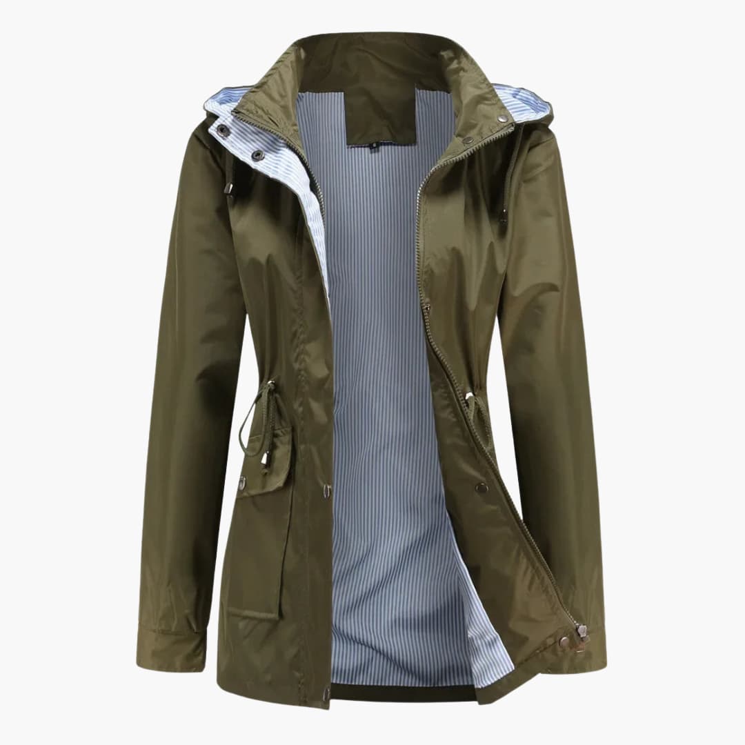 Manteau Trench Long avec Capuche pour Femmes