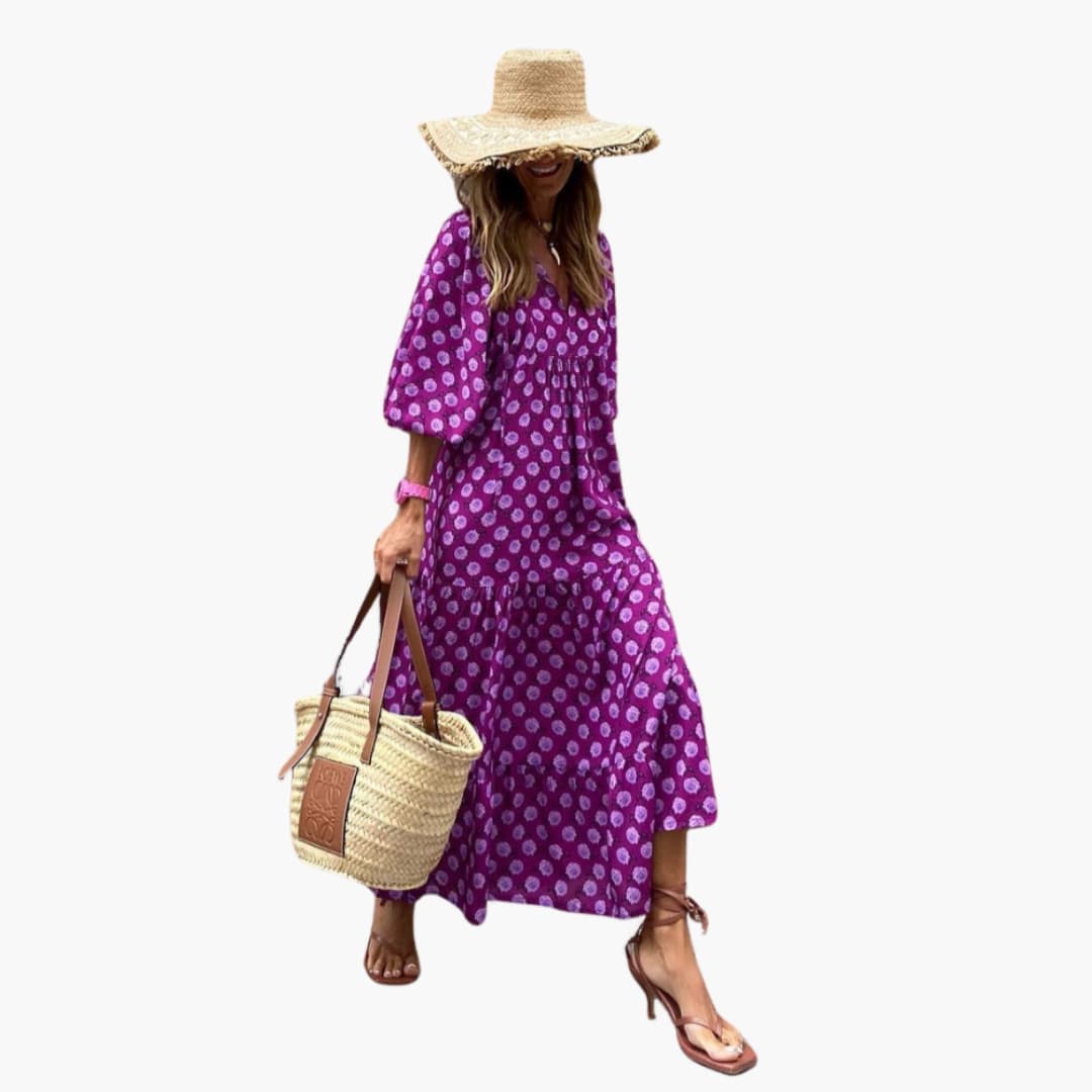 Robe maxi boho pour femmes - Motif floral & coupe décontractée