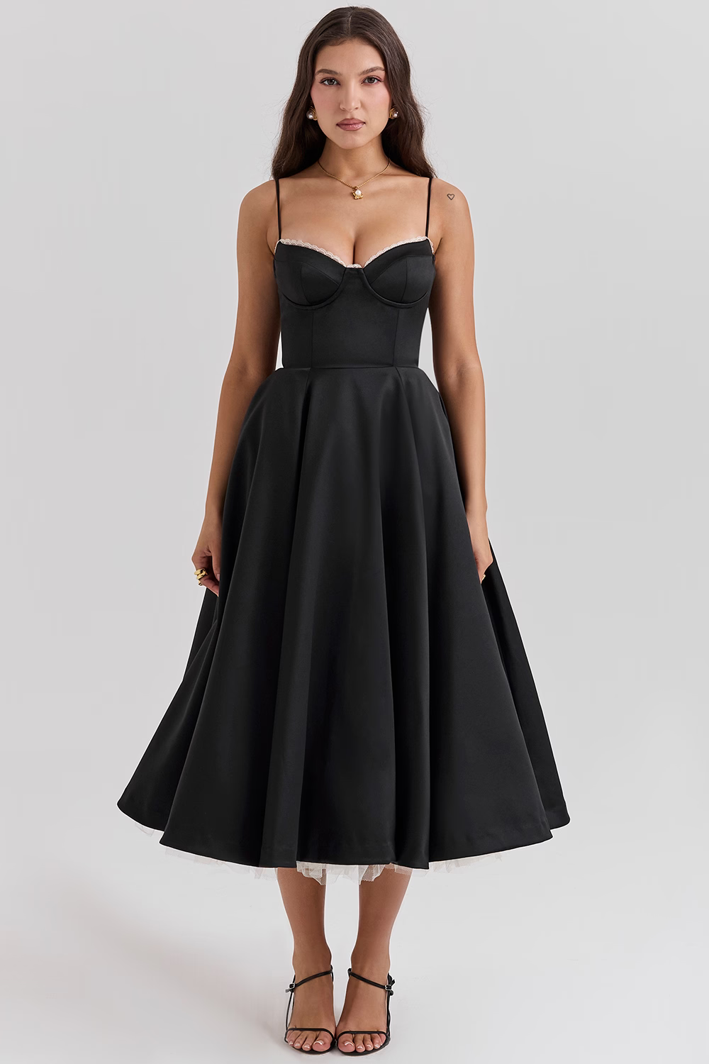 Luce - Robe midi en tulle satin