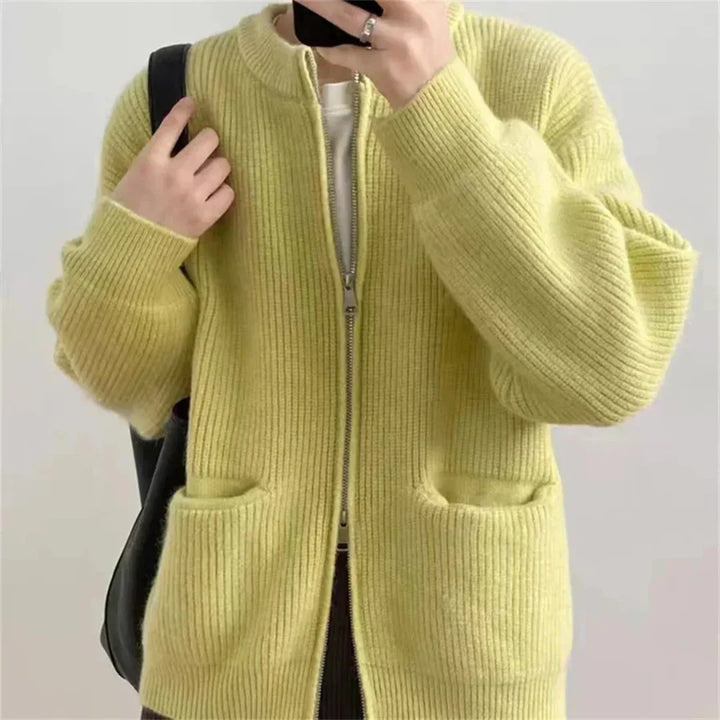 Cardigan en tricot confortable avec devant ouvert et texture côtelée – pour femmes