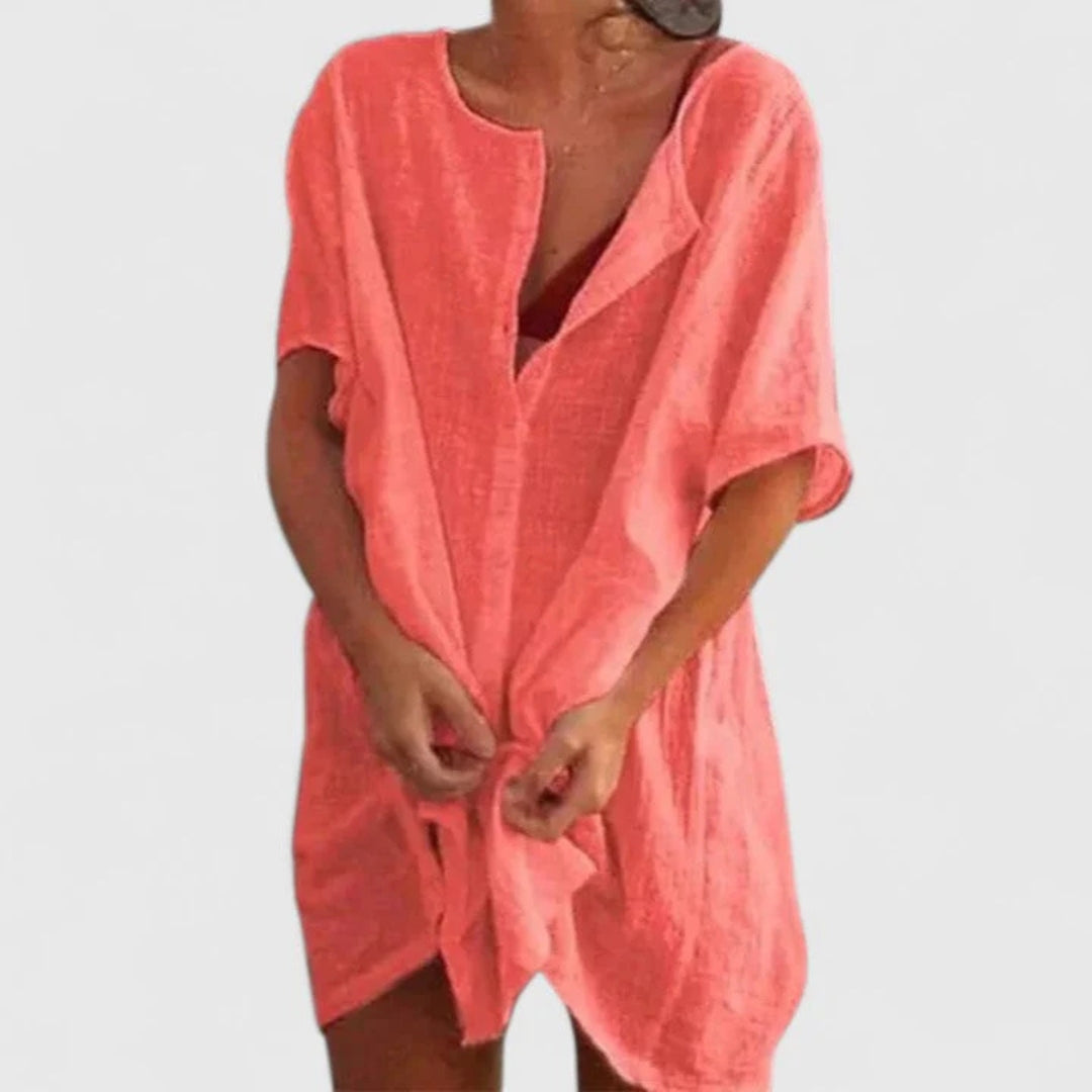 Sabina | Robe de Plage Décontractée à Boutons pour Femmes