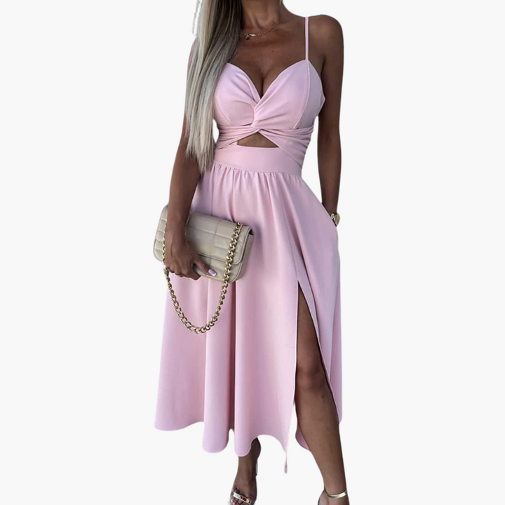 Robe midi élégante pour femmes – Robe d'été à bretelles