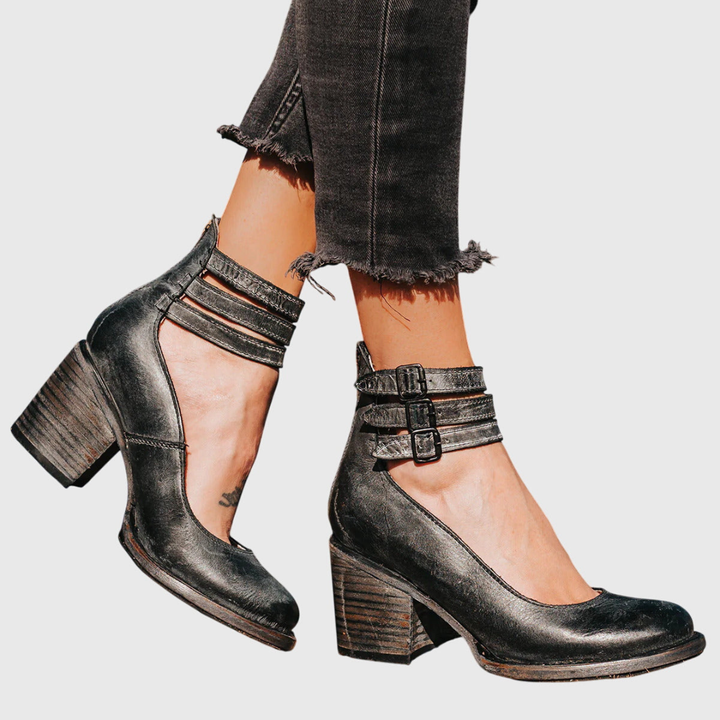 Helene | Bottes à talons blocs pour femmes avec boucle