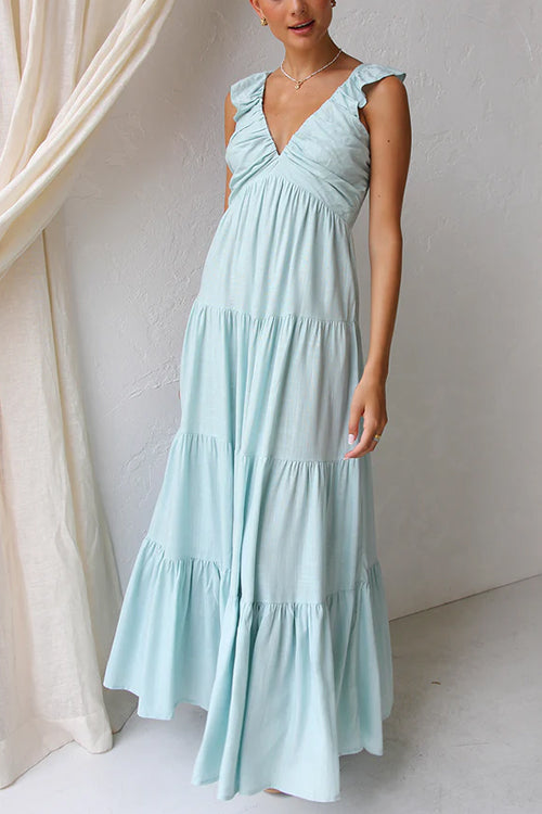 Juliet™ | Robe Maxikleid à Volants Décolleté en V