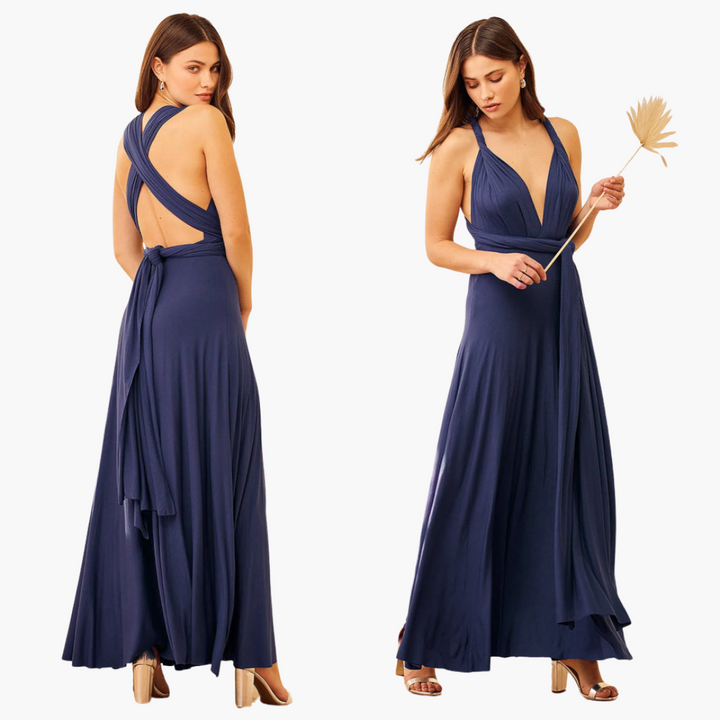 Robe de soirée avec décolleté en V - Style femme pour les nuits de gala