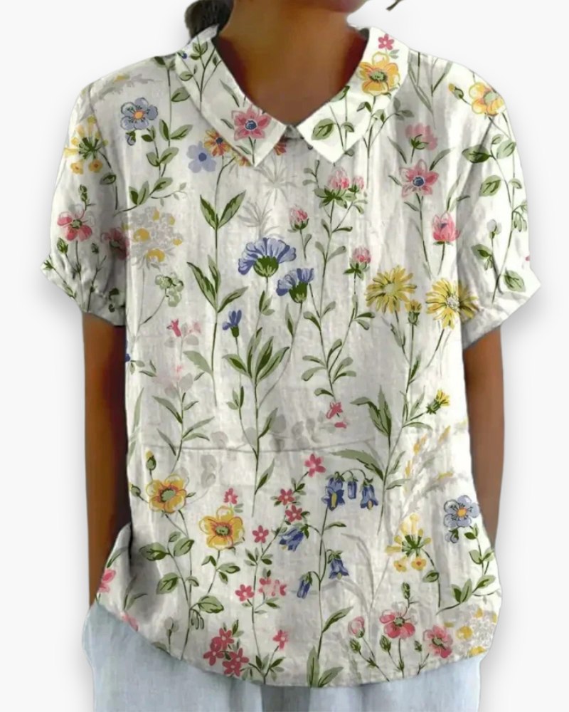 Blouse à fleurs décontractée pour femmes | Ample
