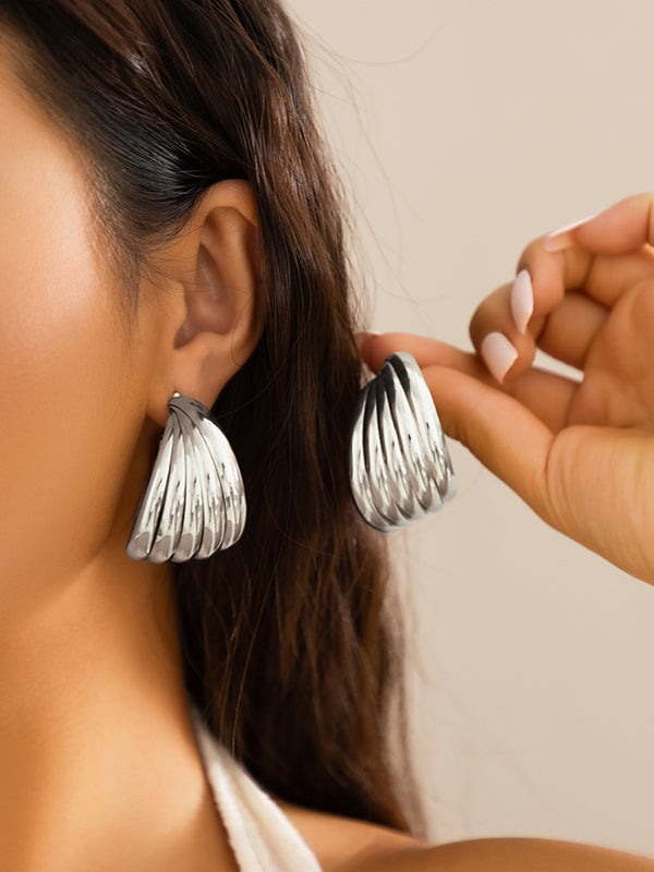 Boucles d'oreilles géométriques normcore, couleur unie