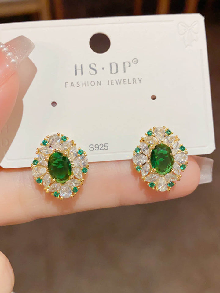 Boucles d'oreilles géométriques à strass
