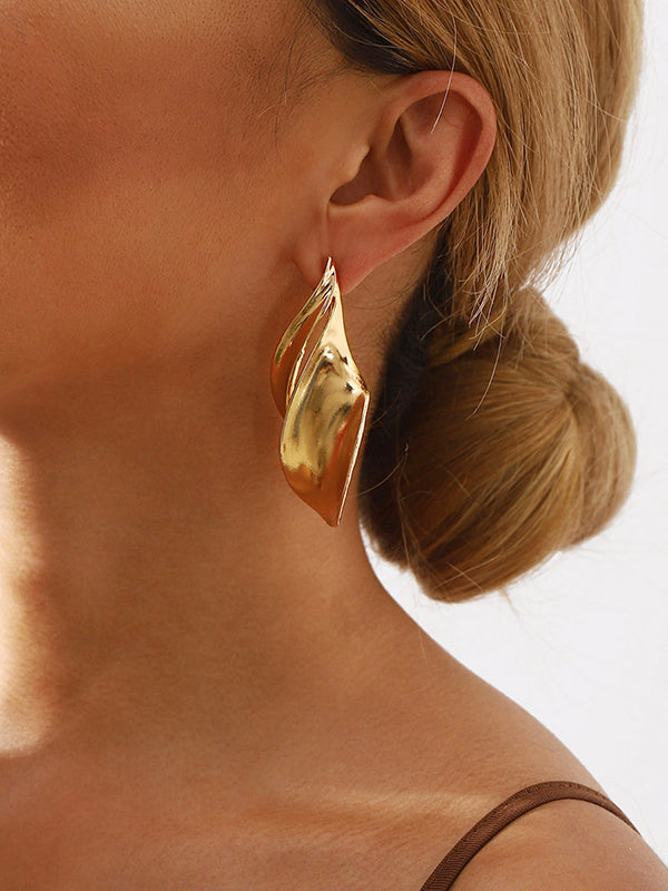 Boucles d'oreilles pendantes géométriques couleur unie