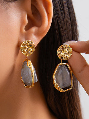Boucles d'oreilles géométriques brillantes à coupe irrégulière