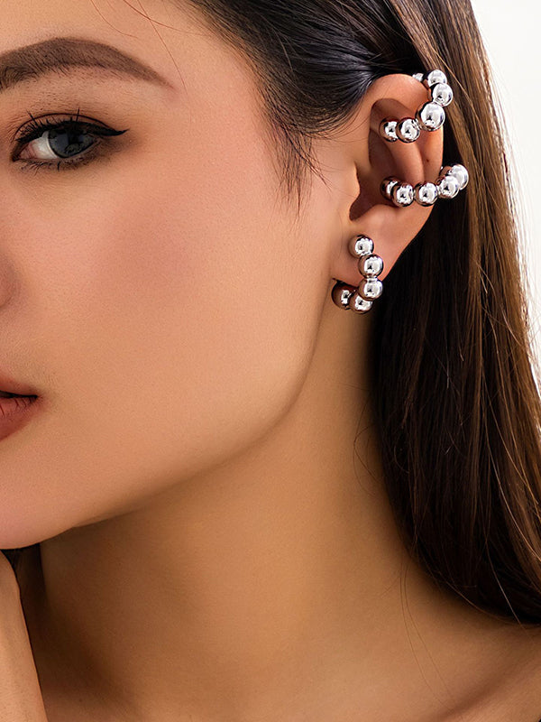 Clip d'oreille géométrique de couleur unie